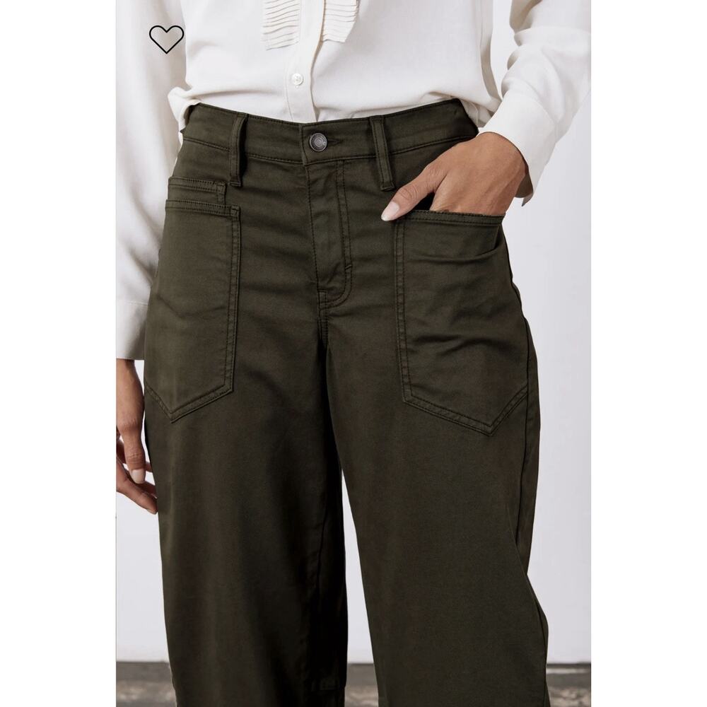 NEW Ruti The Slouchy Soft Twill Pants •6• Forest Night Barrel Trouser Pant $259 - Picture 3 of 9